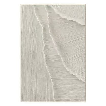 White Texture 3D Painting on Canvas: Abstract Ocean Waves, Nordic Decor #9