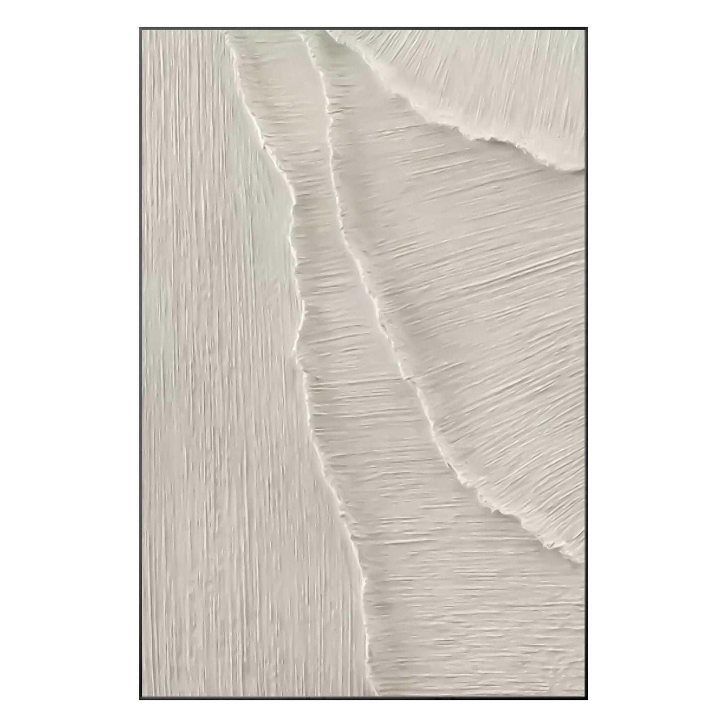 White Texture 3D Painting on Canvas: Abstract Ocean Waves, Nordic Decor #10