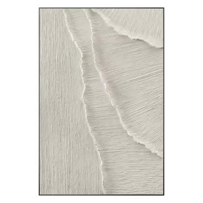 White Texture 3D Painting on Canvas: Abstract Ocean Waves, Nordic Decor #10