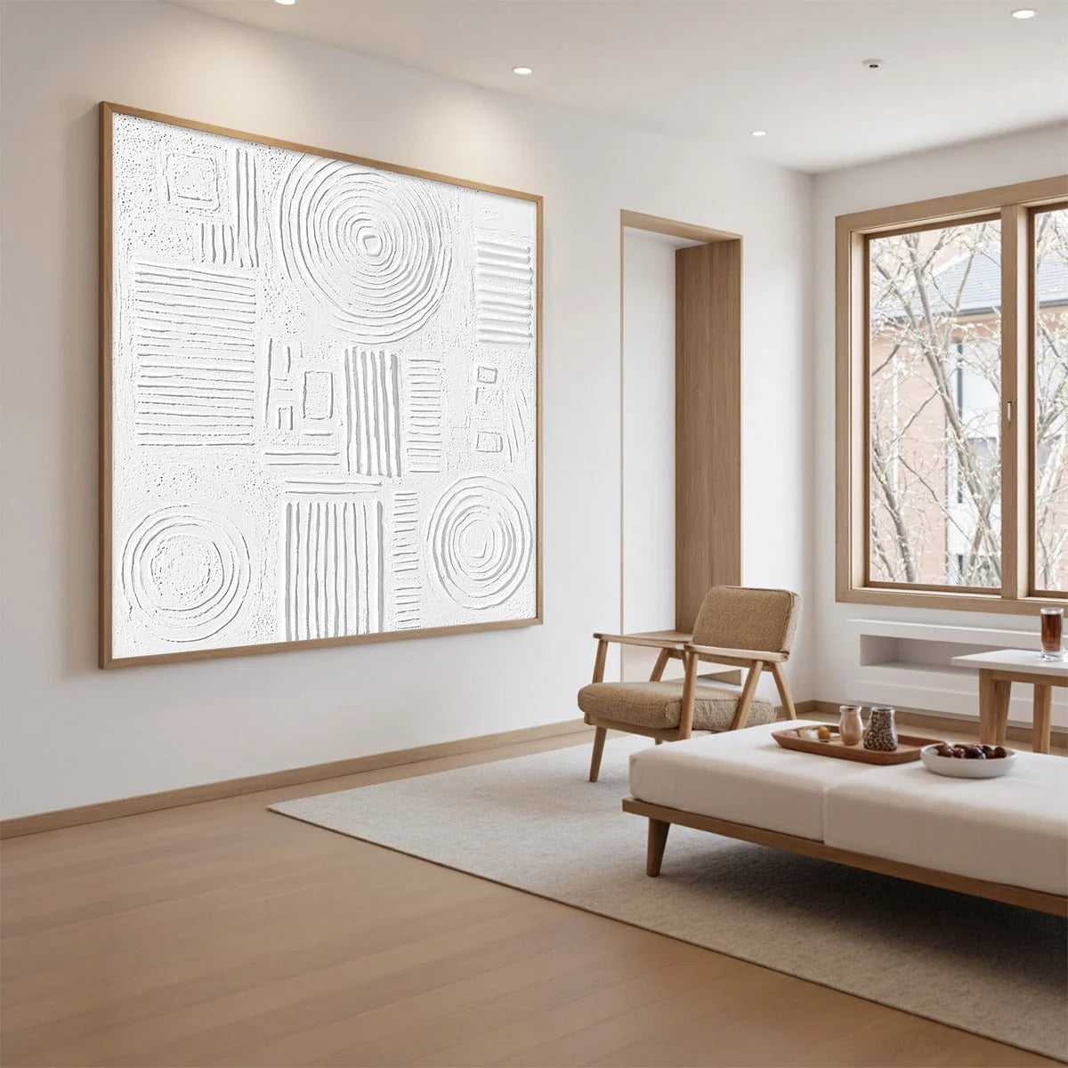 WHITE | rectangular format, hand-painted canvas edge