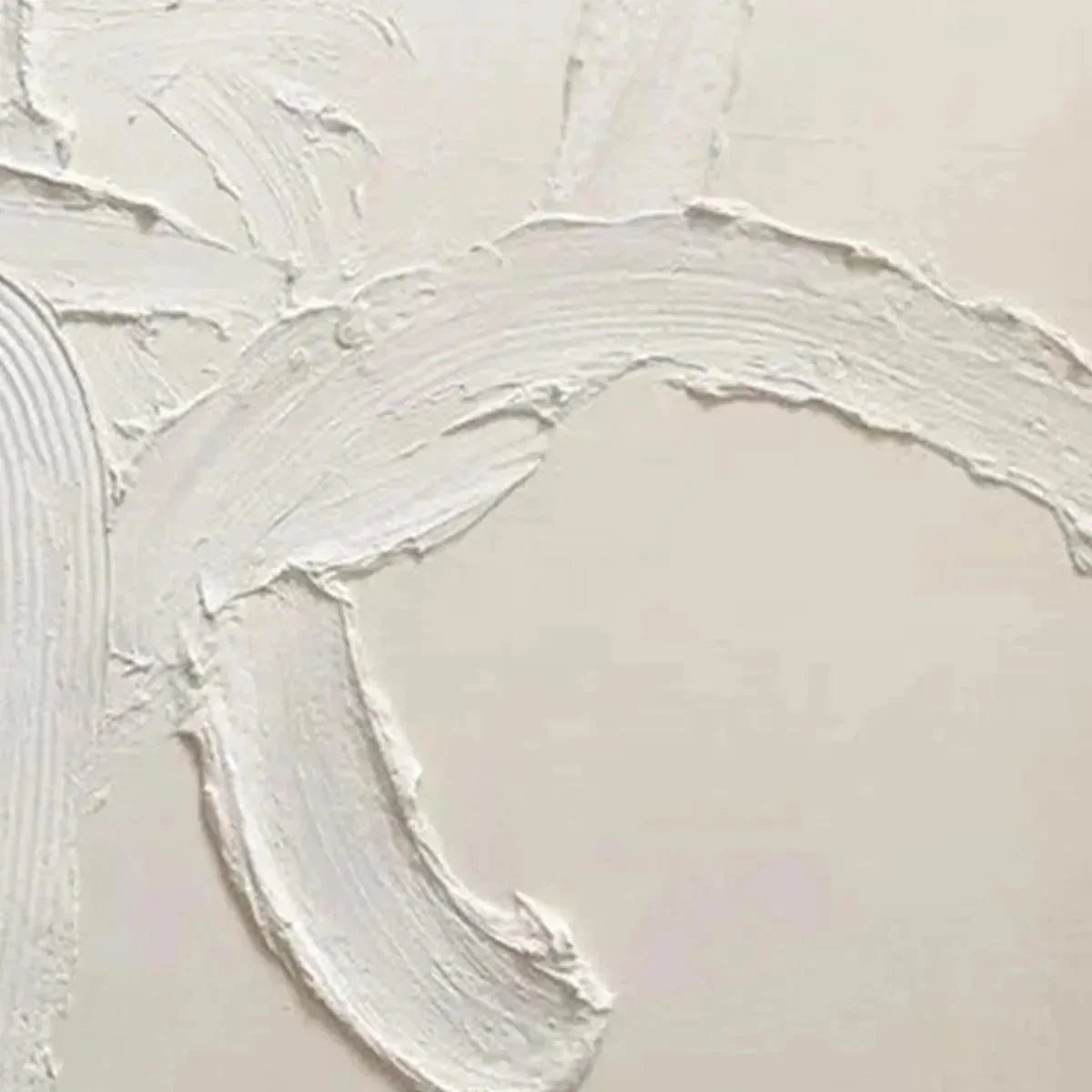 WHITE TEXTURED ABSTRACT | rectangular format, hand-painted canvas edge