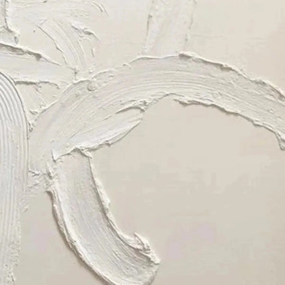 WHITE TEXTURED ABSTRACT | rectangular format, hand-painted canvas edge