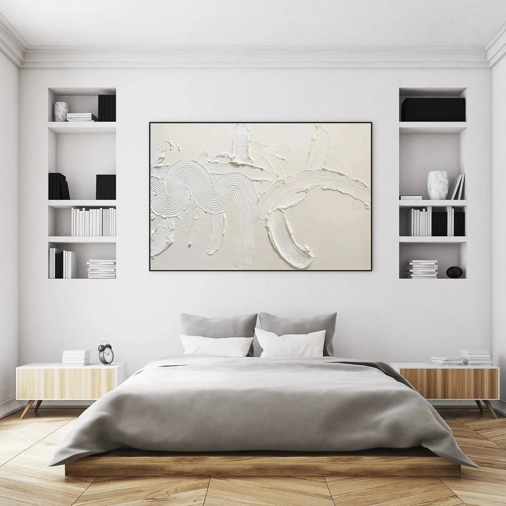 WHITE TEXTURED ABSTRACT | rolled canvas, ready for custom framing