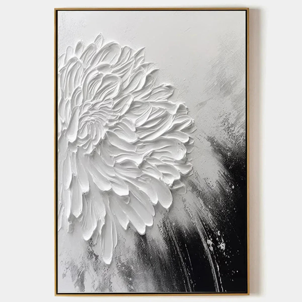 WHITE TEXTURED BLOOM | hanging in , Abstract wall art