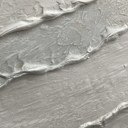 WHITE TEXTURED LINES DIPTYCH | rectangular format, hand-painted canvas edge
