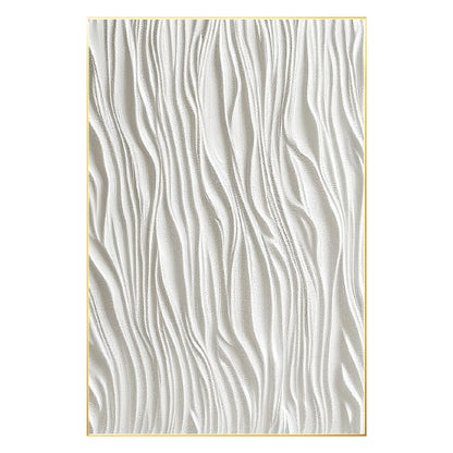 White Textured Painting: 3D Minimalist Framed Canvas Wall Art #7
