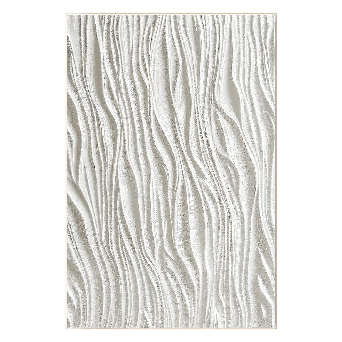 White Textured Painting: 3D Minimalist Framed Canvas Wall Art #8