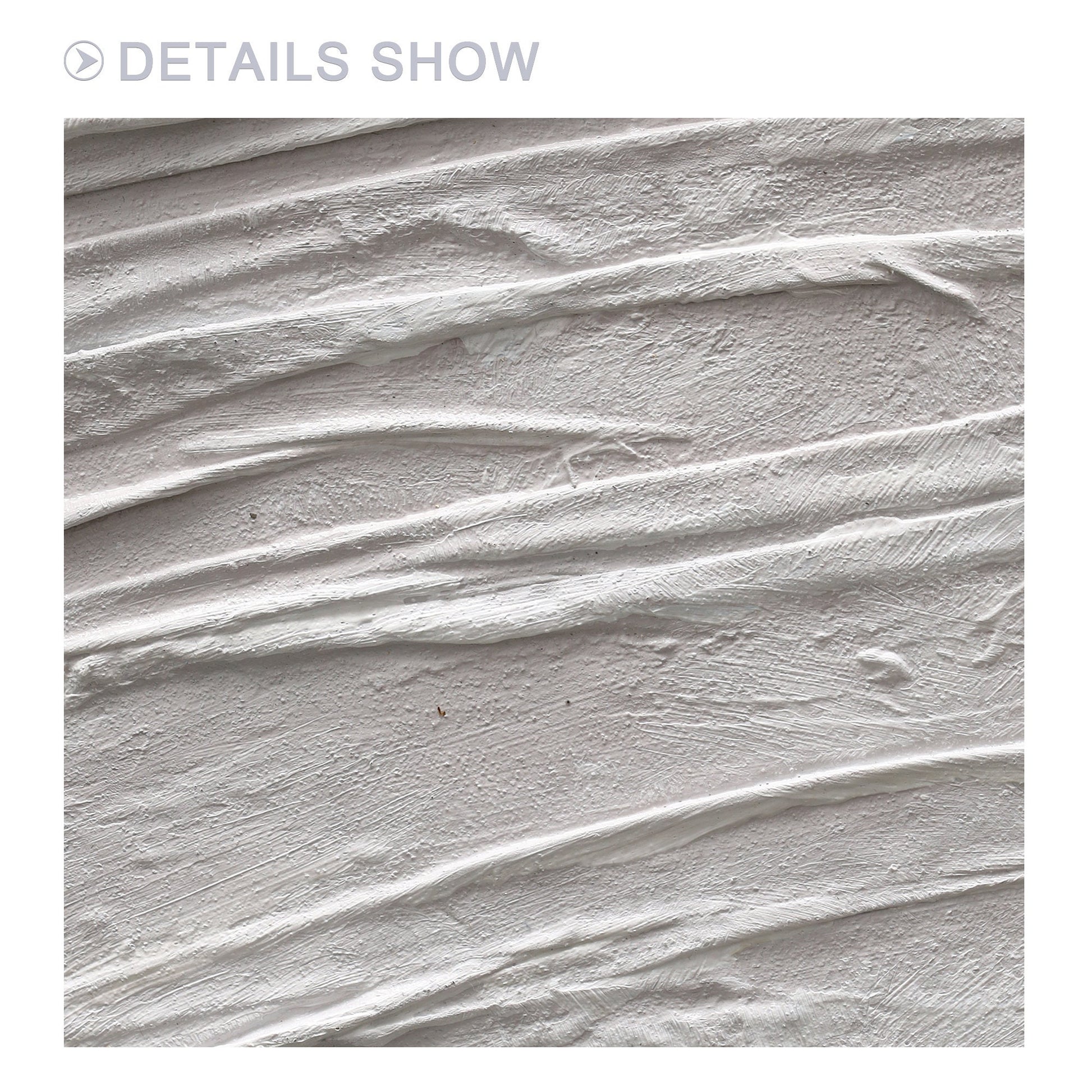 White Textured Painting On Canvas: Framed 3D Minimalist Wall Art #3