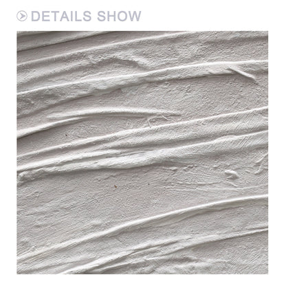 White Textured Painting On Canvas: Framed 3D Minimalist Wall Art #3
