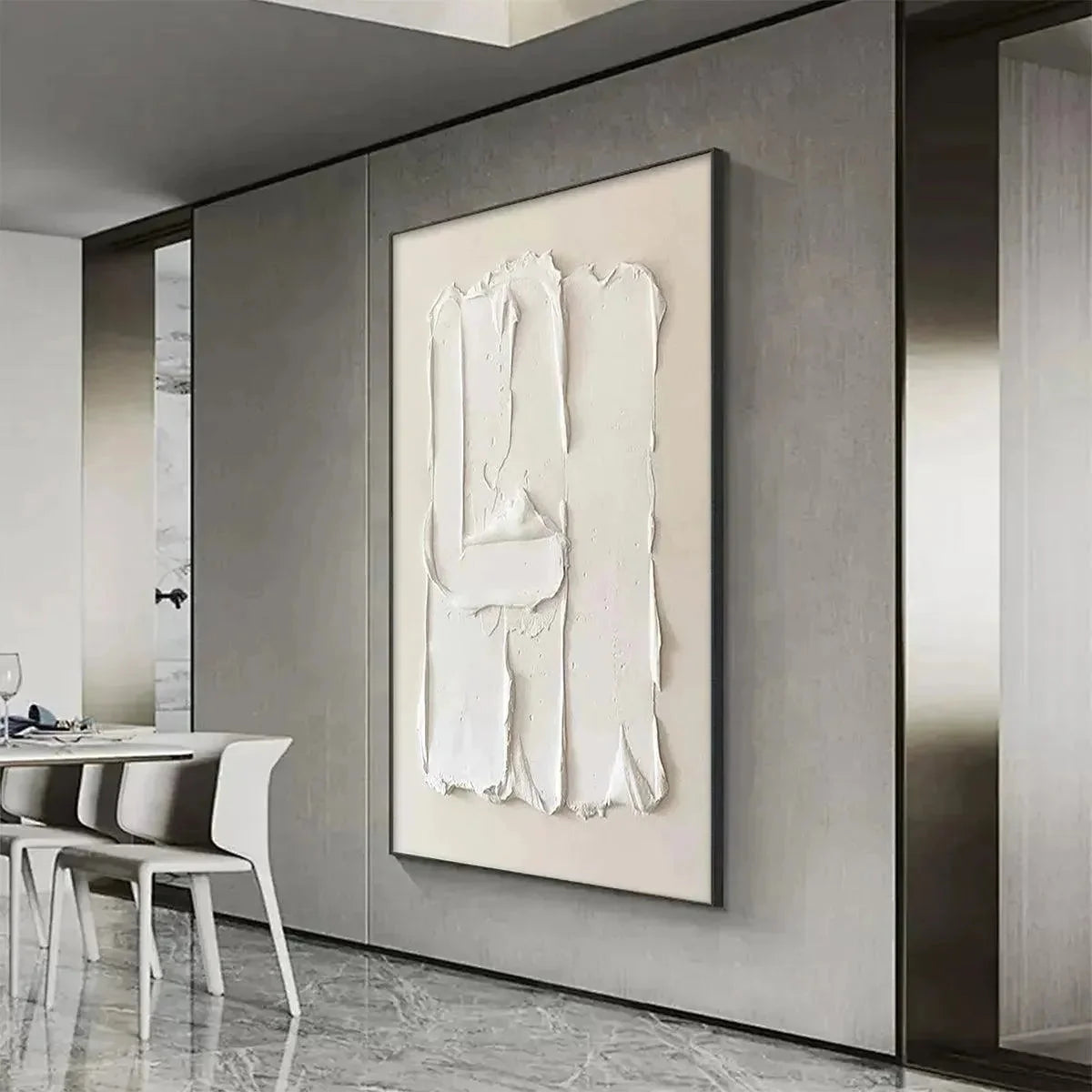WHITE TEXTURED RELIEF | rolled canvas, ready for custom framing