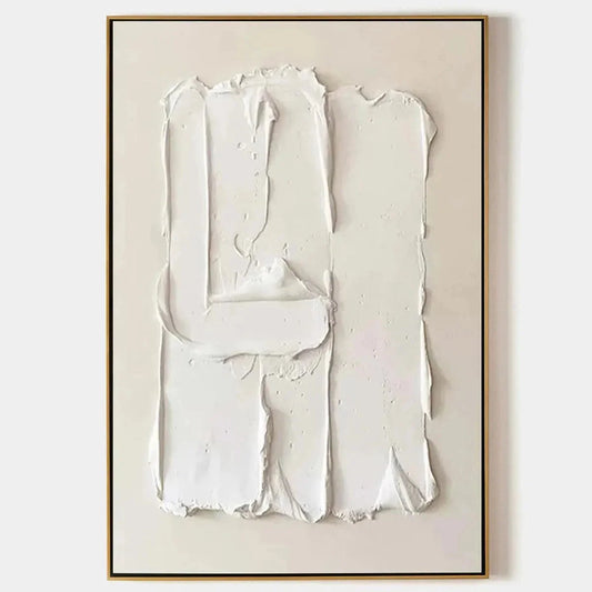 WHITE TEXTURED RELIEF | hanging in , Abstract wall art