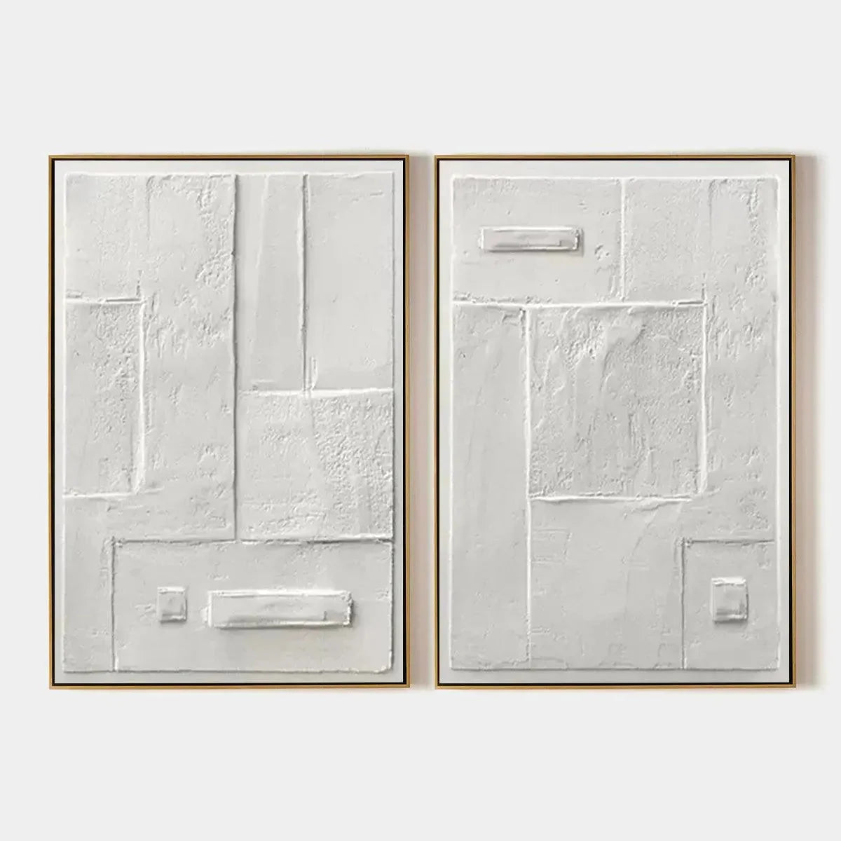 WHITE TEXTURED VERTICAL DIPTYCH | hanging in , Minimalist wall art
