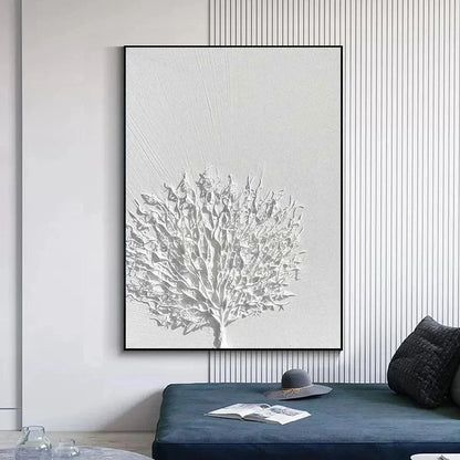 WHITE TEXTURED TREE | rolled canvas, ready for custom framing