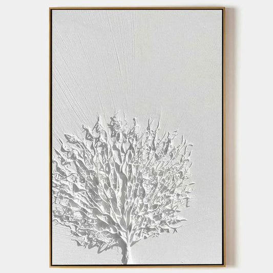 WHITE TEXTURED TREE | hanging in , Abstract wall art