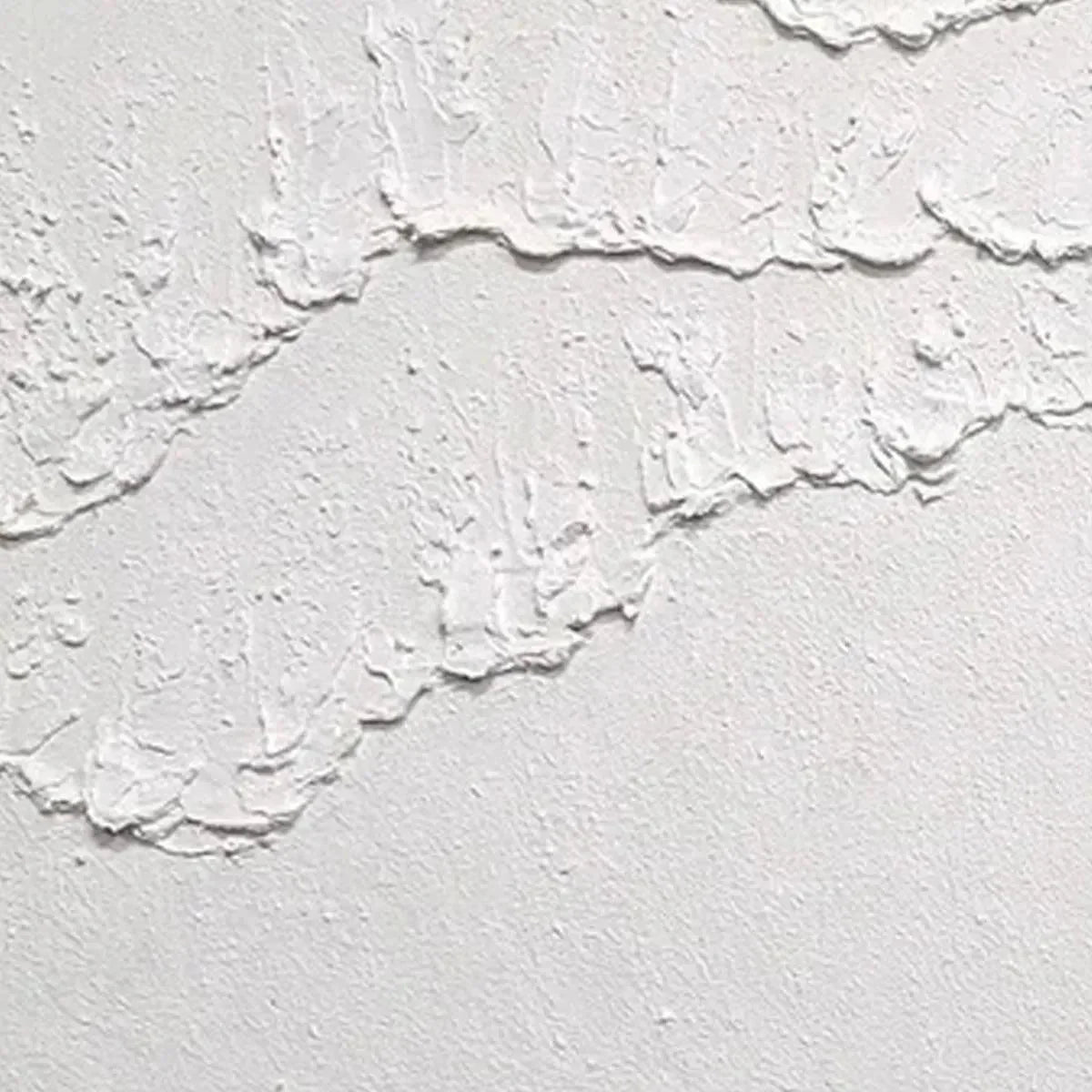 WHITE TEXTURED WAVES DIPTYCH | texture detail, palette knife marks visible
