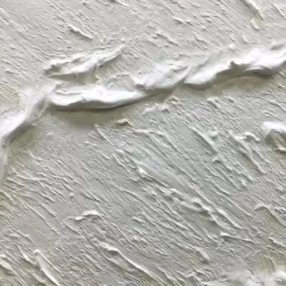 WHITE WAVE | rectangular format, hand-painted canvas edge