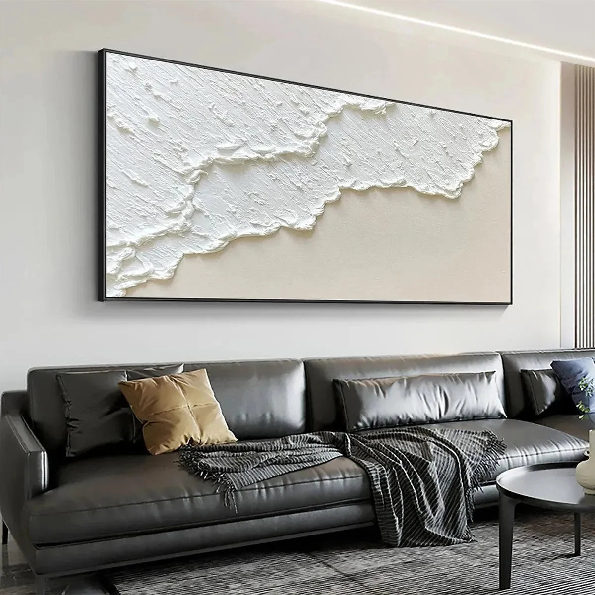 WHITE WAVE | black frame version on white wall