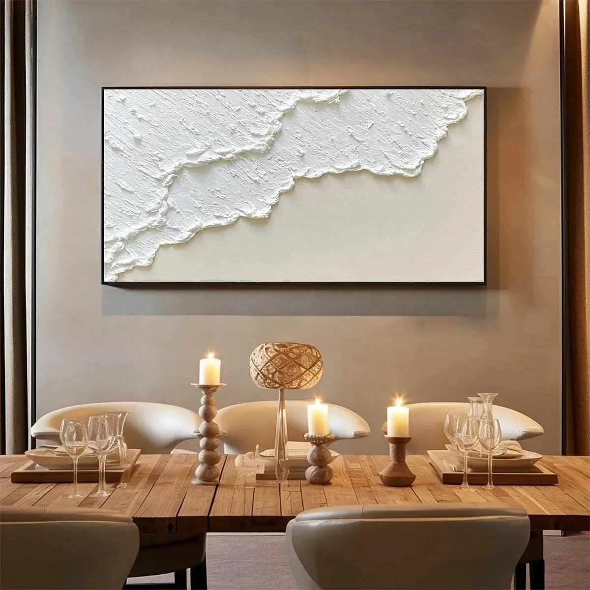 WHITE WAVE | beige palette, original  art