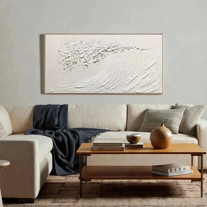 WHITE WAVE | black frame version on white wall