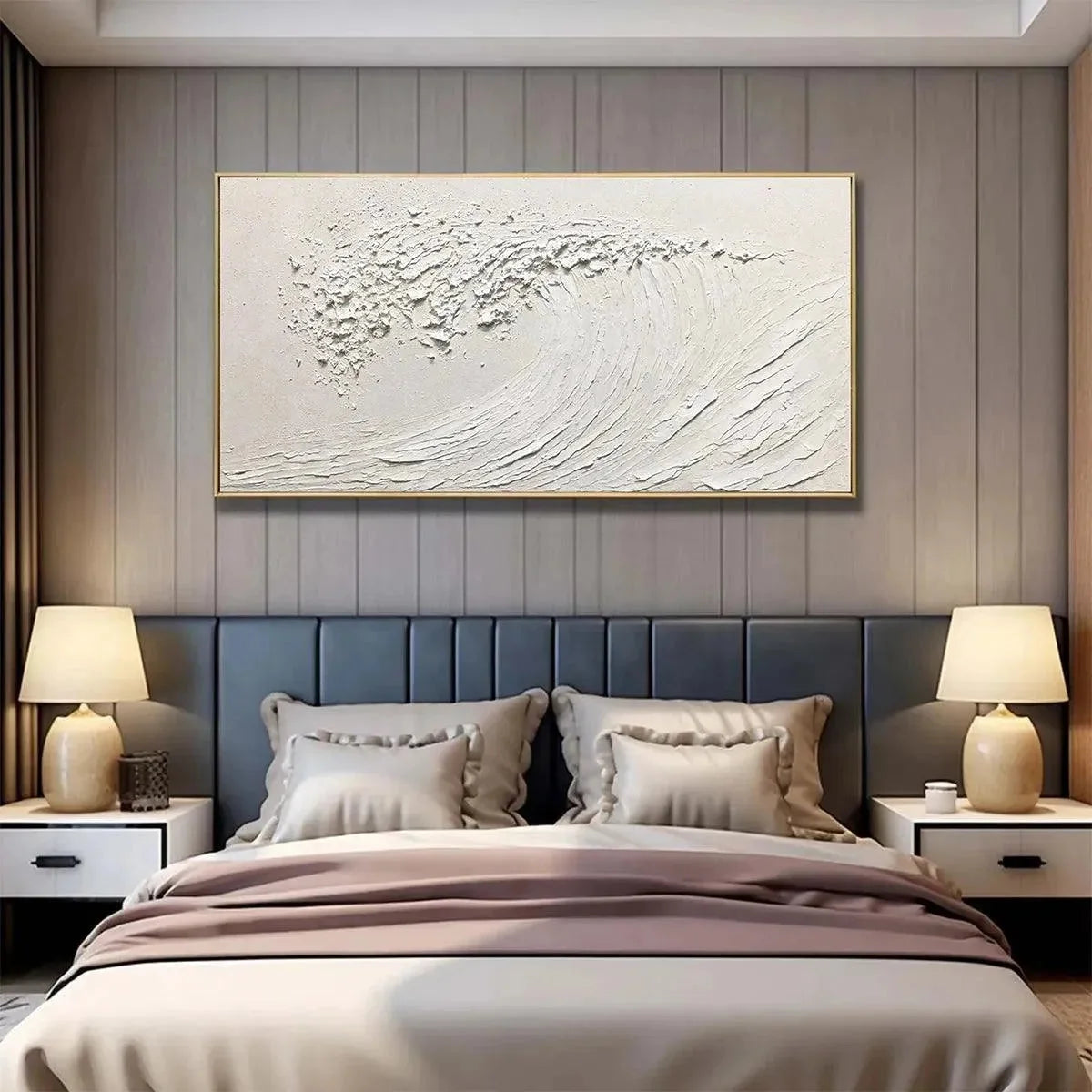 WHITE WAVE | beige palette, original  art