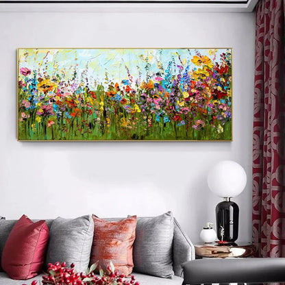 WILD BLOOM MEADOW | Abstract closeup, raised brushwork detail