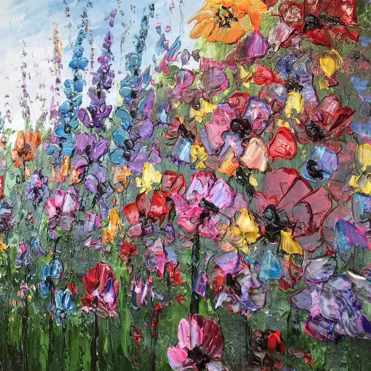 WILD BLOOM MEADOW | black frame version on white wall