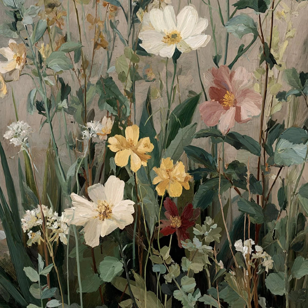 WILD BLOOM SERENADE | rectangular format, hand-painted canvas edge