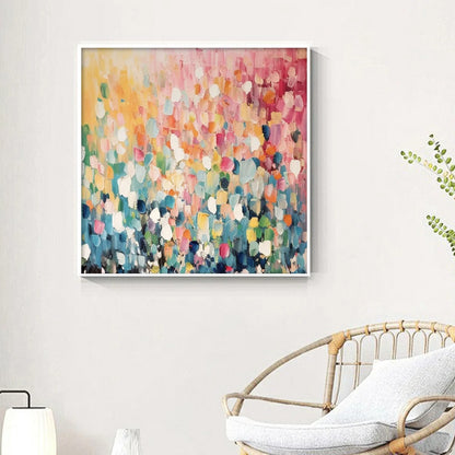 WILD BLOOM | gold frame stretched on neutral wall
