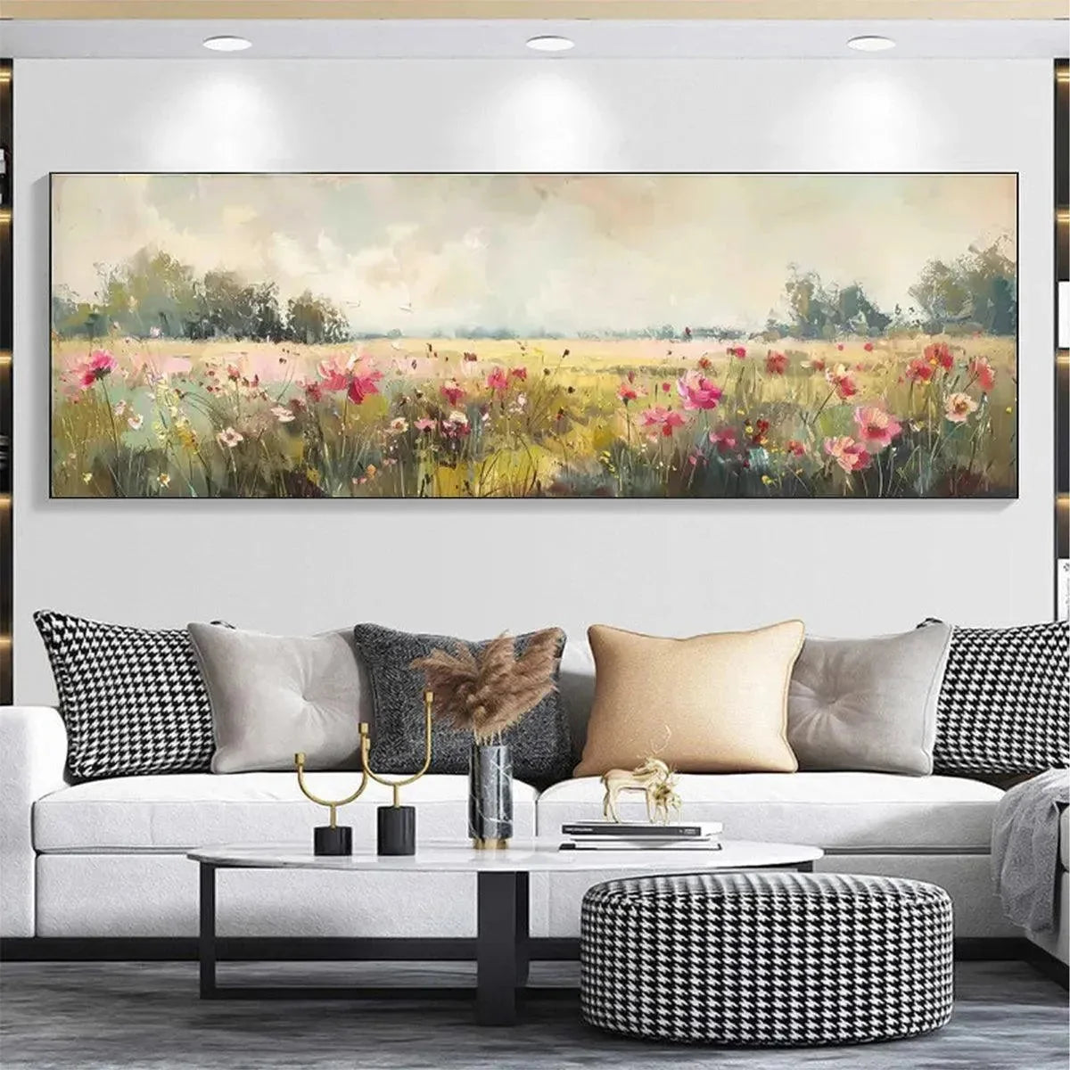 WILD FLOWER FIELD PANORAMIC | Abstract mood, soft natural light studio shot