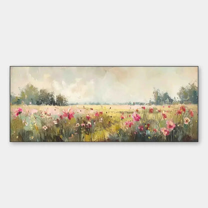 WILD FLOWER FIELD PANORAMIC | hanging in , Abstract wall art