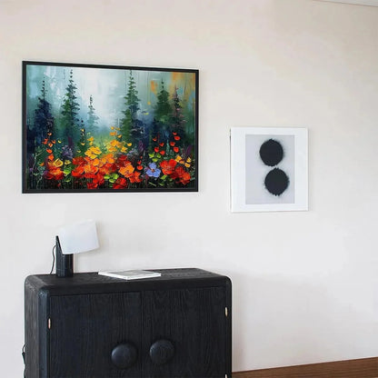 WILD FLOWER MEADOW | black frame version on white wall