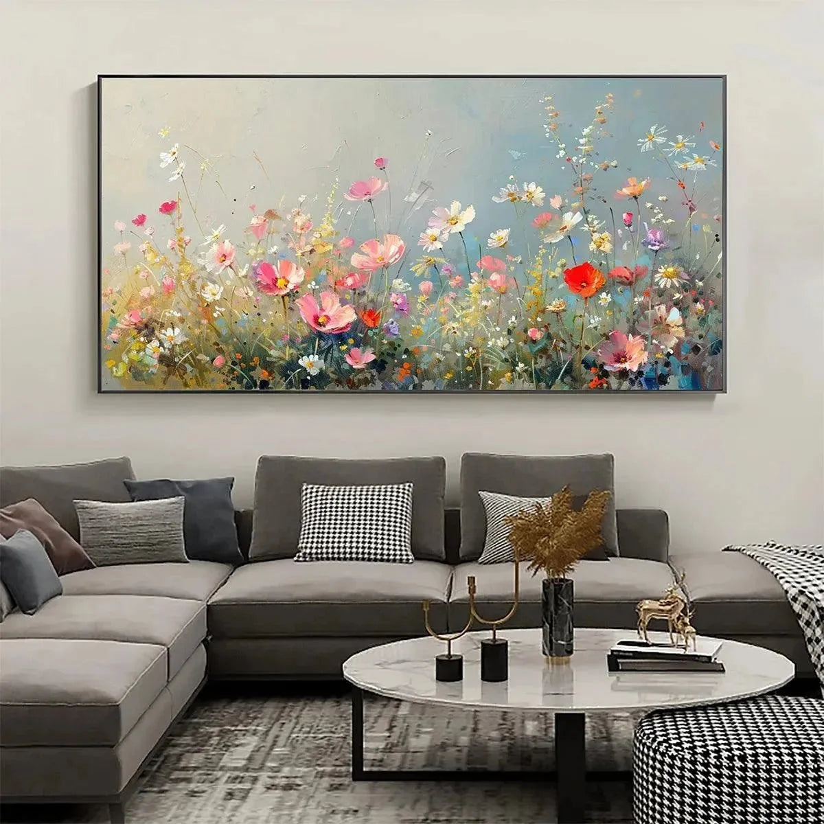 WILD MEADOW | Landscape closeup, raised brushwork detail
