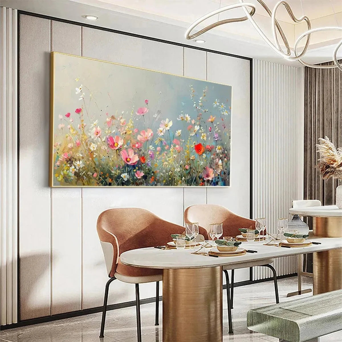 WILD MEADOW | gold frame stretched on neutral wall