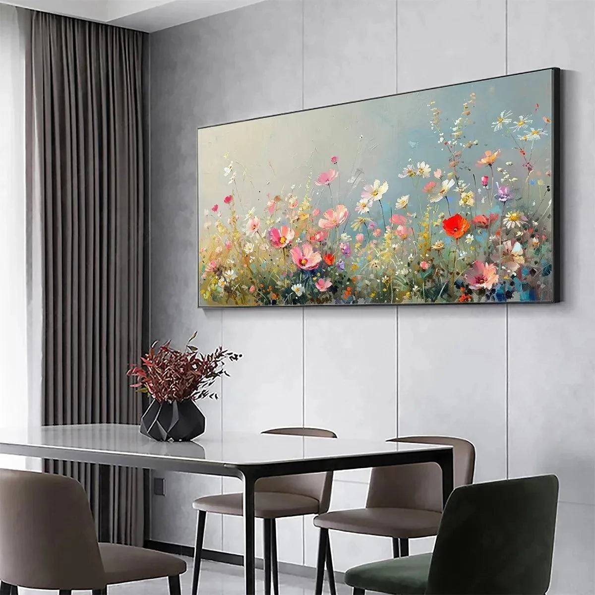 WILD MEADOW | black frame version on white wall