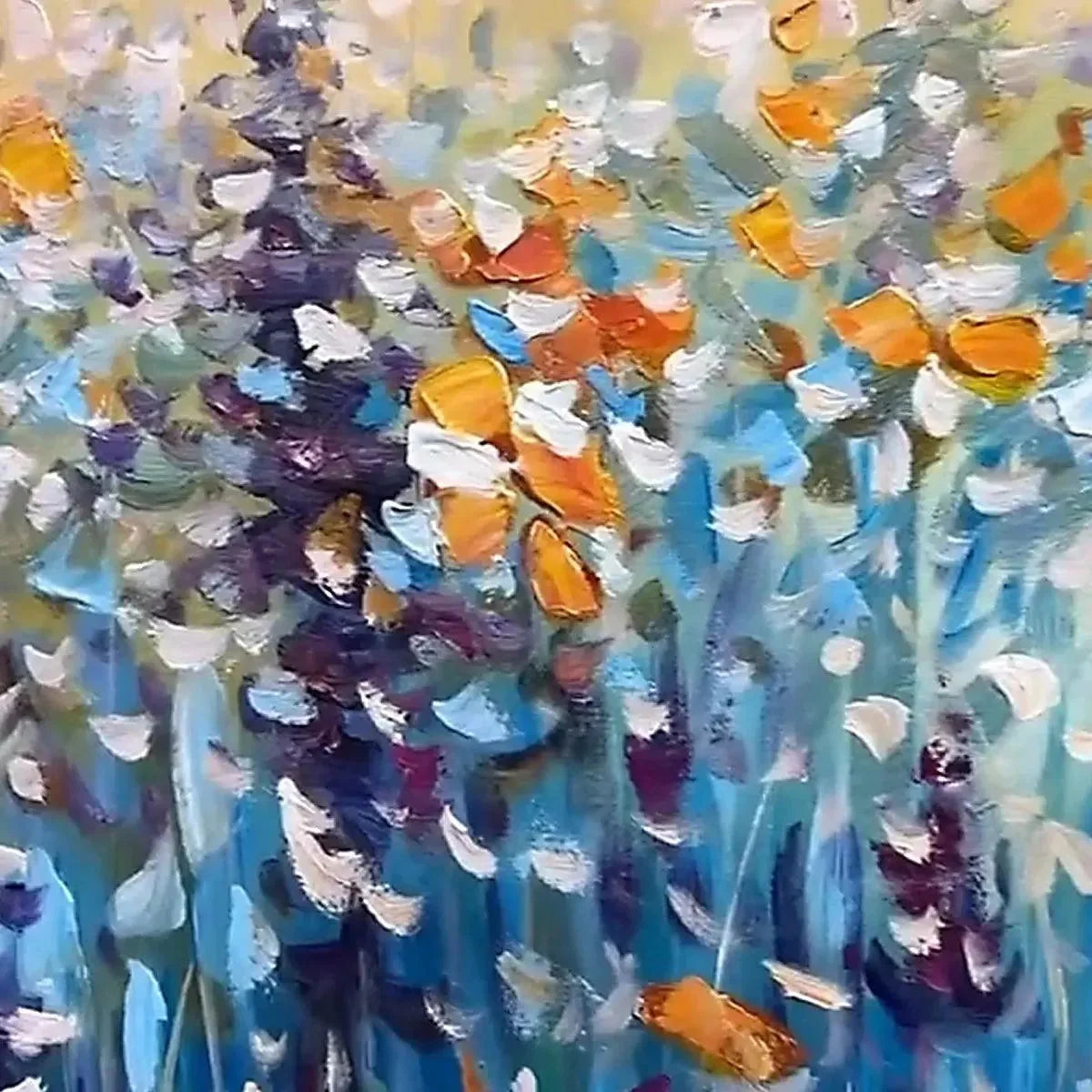 WILD MEADOW | rectangular format, hand-painted canvas edge