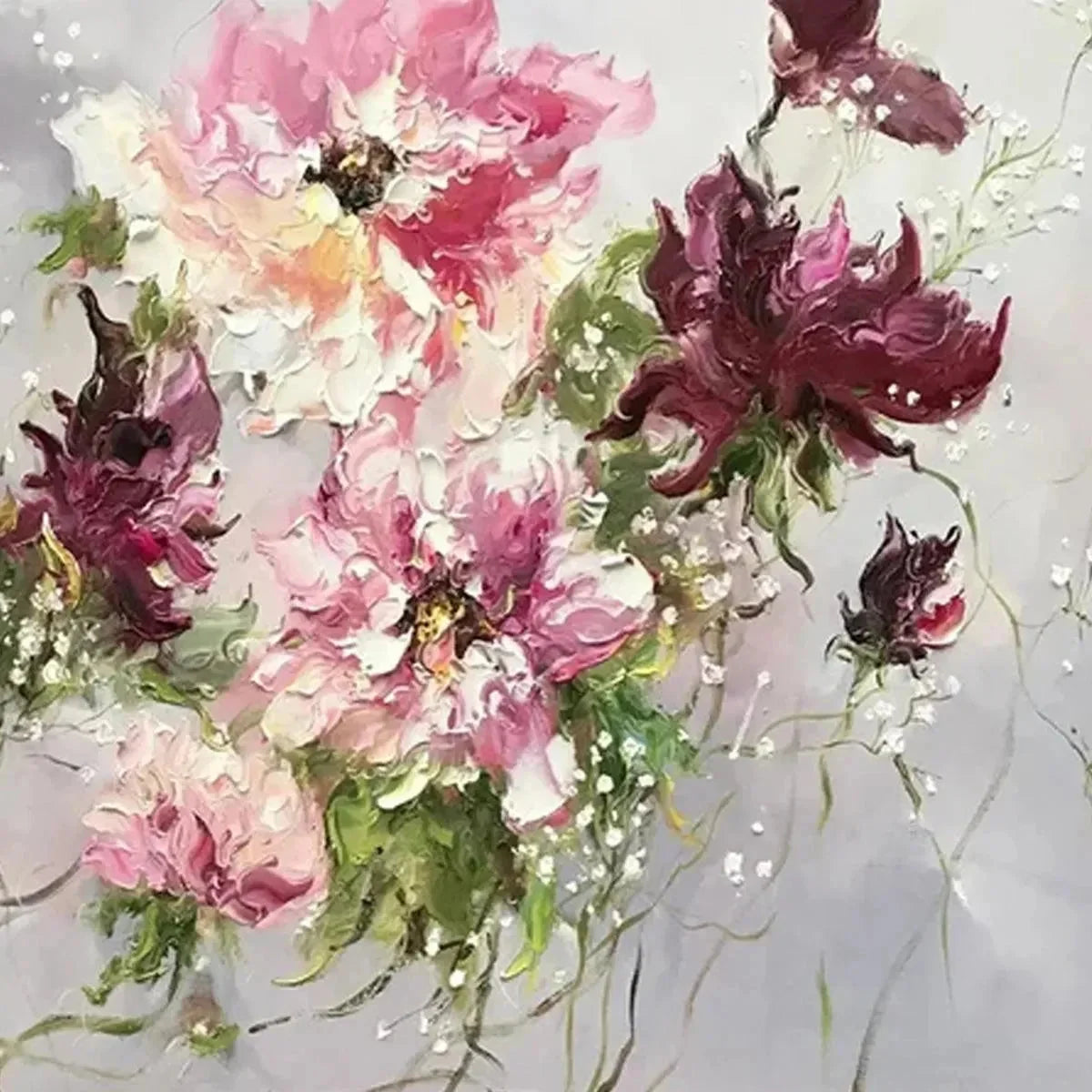 WILD ROSE WHISPERS | rectangular format, hand-painted canvas edge