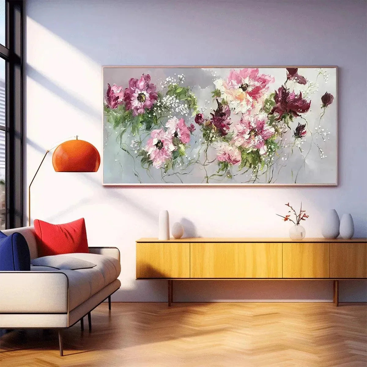 WILD ROSE WHISPERS | black frame version on white wall
