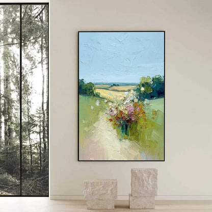 WILDFLOWER PATH | black frame version on white wall