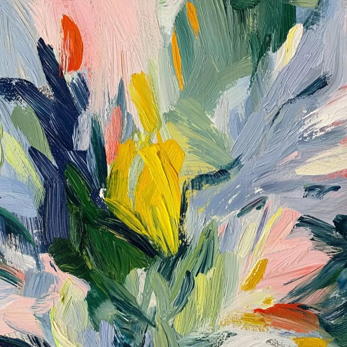 WILDFLOWER SYMPHONY | rectangular format, hand-painted canvas edge