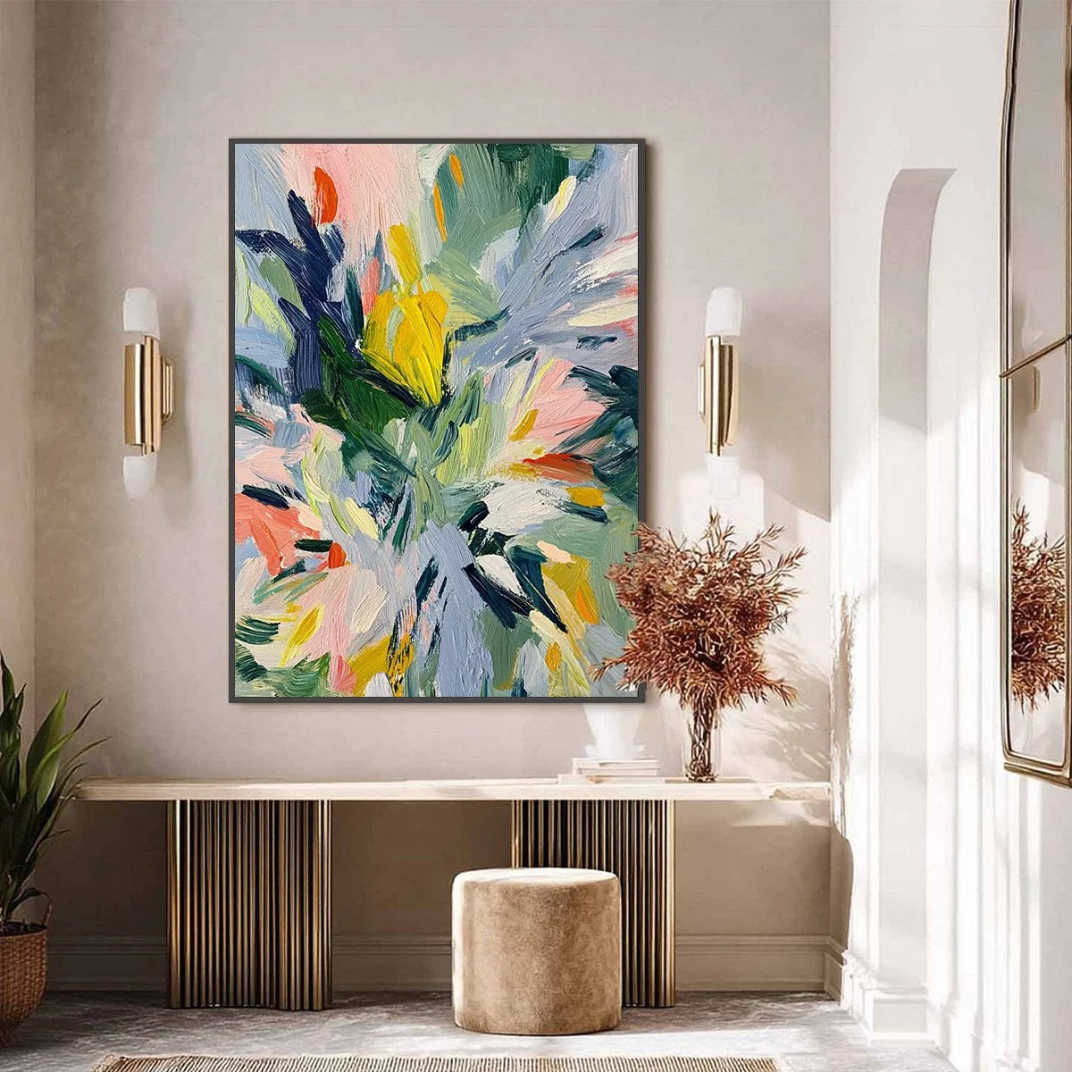 WILDFLOWER SYMPHONY | black frame version on white wall