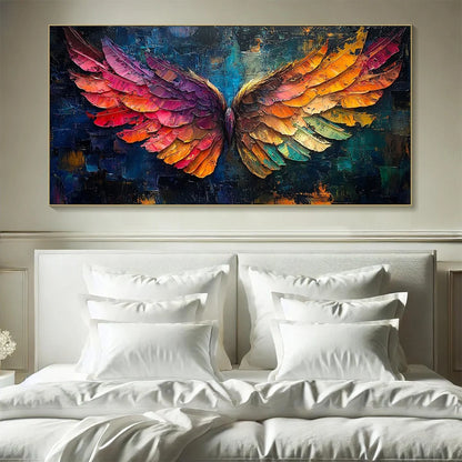 WINGS OF ASCENSION | Abstract closeup, raised brushwork detail