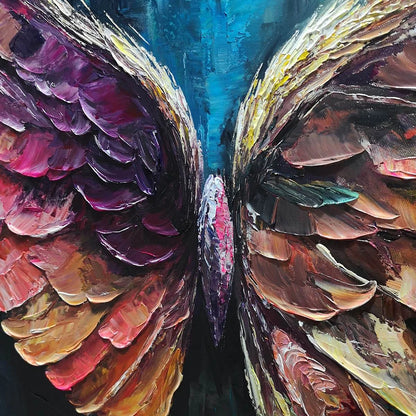WINGS OF ASCENSION | rectangular format, hand-painted canvas edge