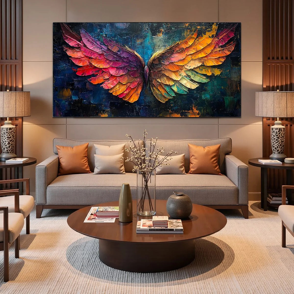 WINGS OF ASCENSION | black frame version on white wall
