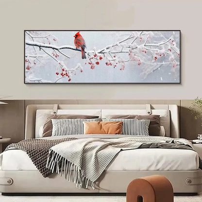 WINTER CARDINAL PANORAMIC | Abstract mood, soft natural light studio shot