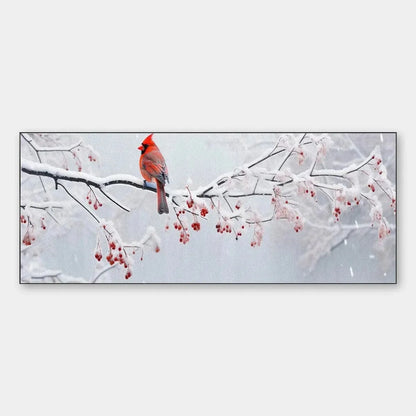 WINTER CARDINAL PANORAMIC | hanging in , Abstract wall art