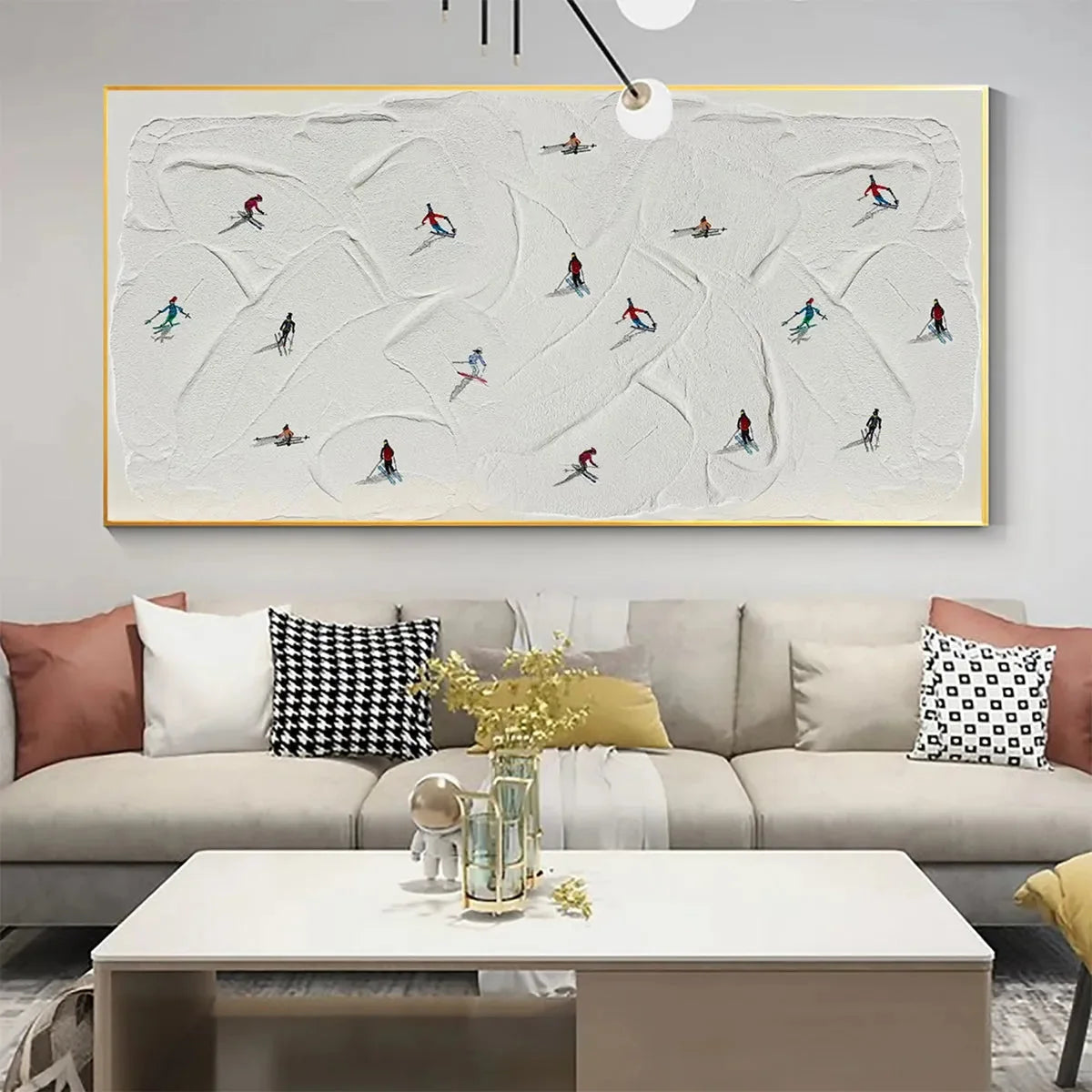 WINTER RHAPSODY | gold frame stretched on neutral wall