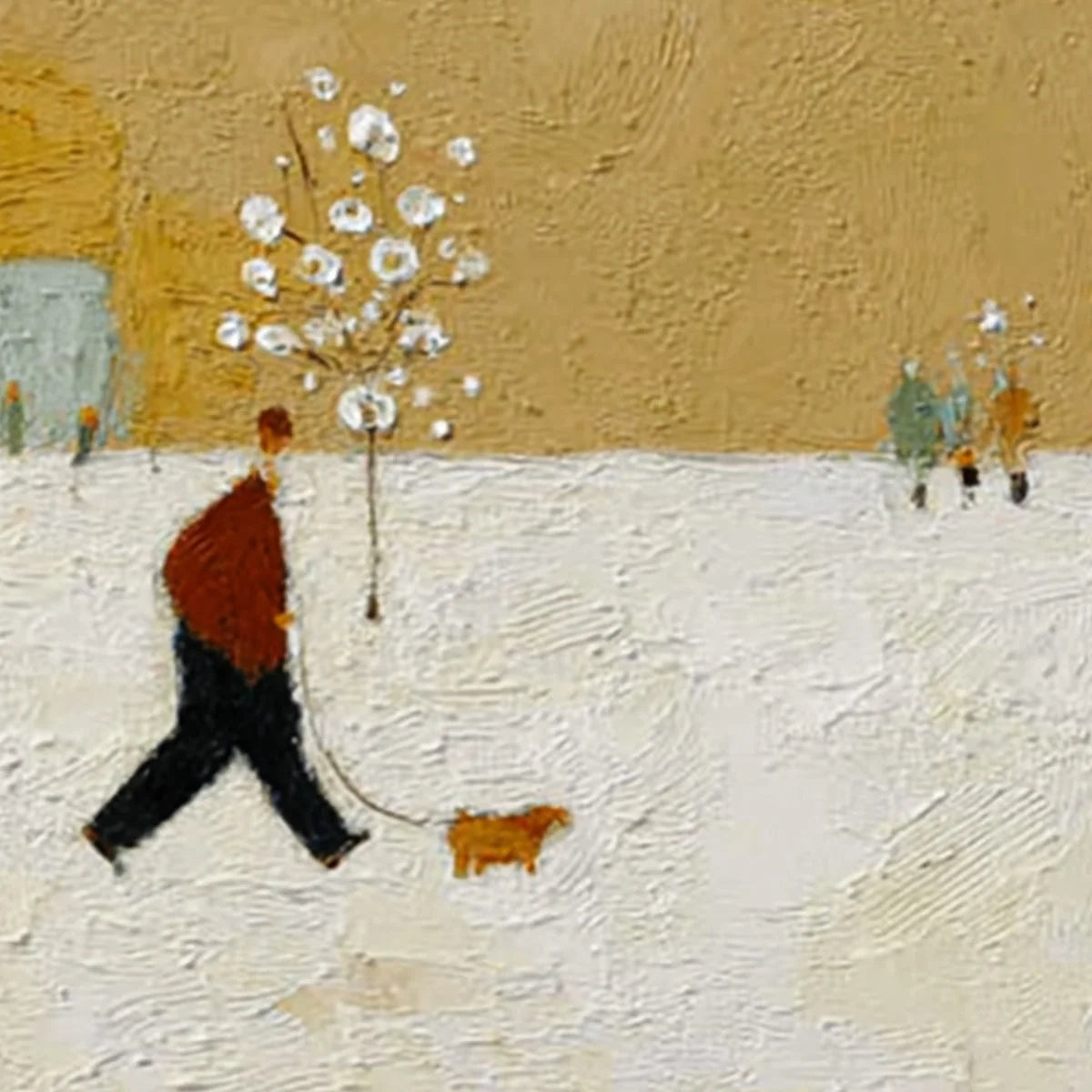 WINTER STROLL | rectangular format, hand-painted canvas edge