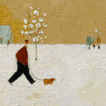 WINTER STROLL | rectangular format, hand-painted canvas edge