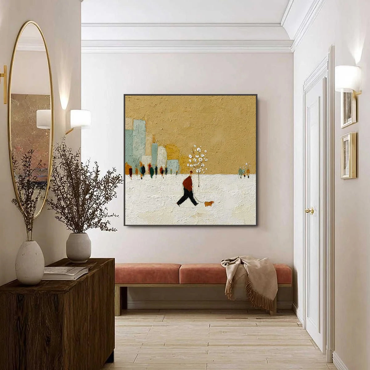 WINTER STROLL | black frame version on white wall