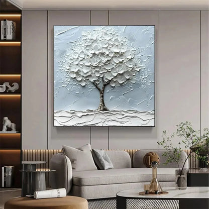 WINTER'S EMBRACE | gold frame stretched on neutral wall